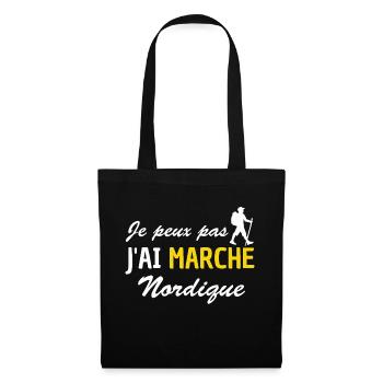 je peux pas j'ai marche nordique - Sac en tissu - noir - Devant
