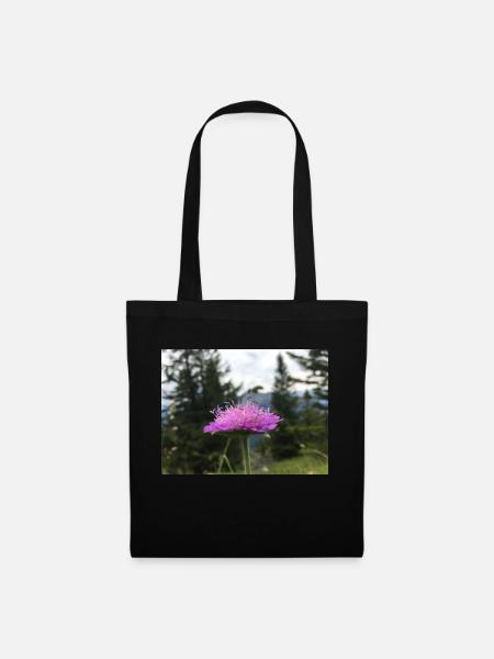 Frühling Blümchen - Stoffbeutel - Schwarz