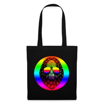 Großer Affe mit gay-brille pride - Stoffbeutel - Schwarz - Vorne