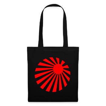 Martial-Arts-Logo der roten japanischen Sonne - Stoffbeutel - Schwarz - Vorne