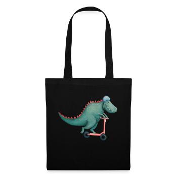 T-Rex rides e-scooter - Tote Bag - black - Front