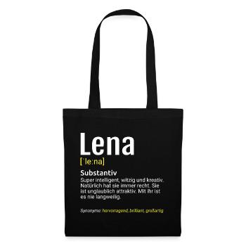 Lena Name Definition - Stoffbeutel - Schwarz - Vorne