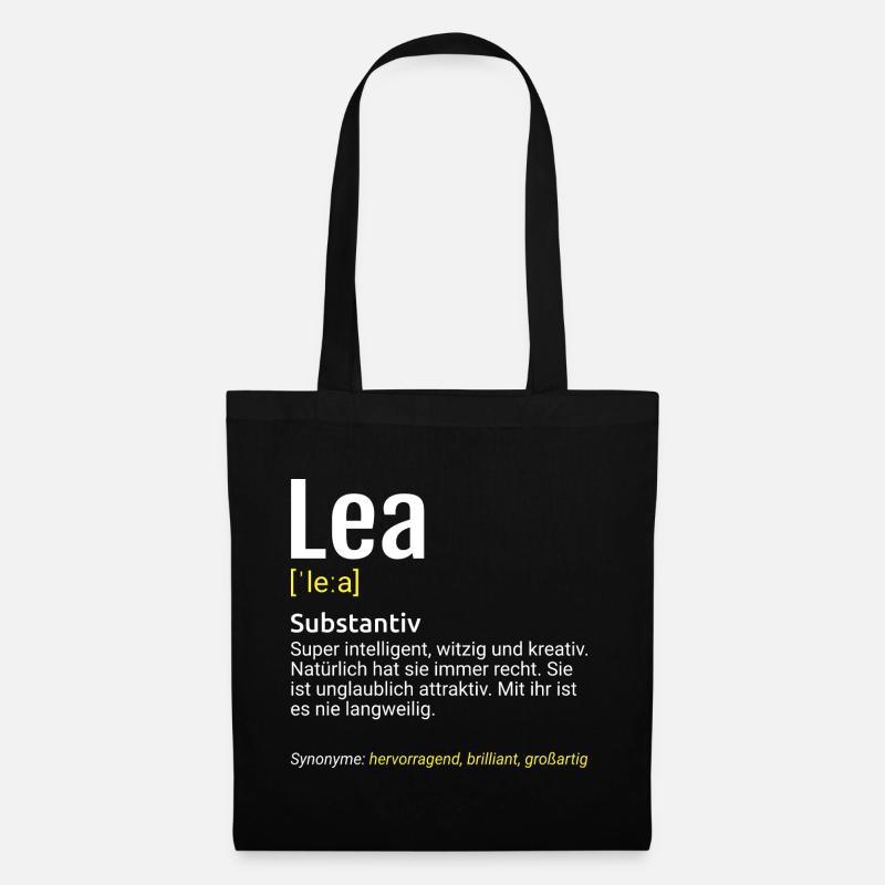 Lea Name Definition - Stoffbeutel - Schwarz