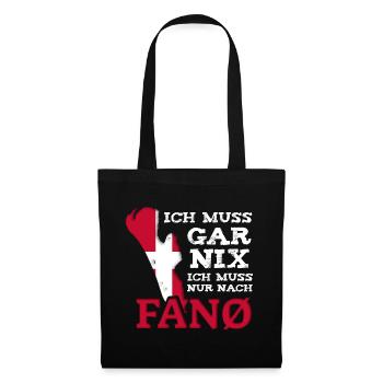 Fanø # Fanö # Ich muss gar nix # Dänemark - Stoffbeutel - Schwarz - Vorne