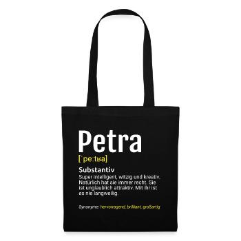 Petra Name Definition - Stoffbeutel - Schwarz - Vorne