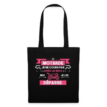 Femme Motarde Je Ne Cours Pas - Je Les Dépasse - Sac en tissu - noir - Devant