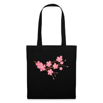Fleur de cerisier japonais - Sac en tissu - noir - Devant