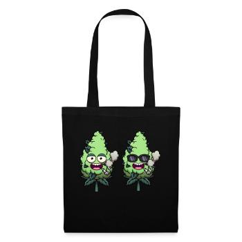 Drôles de bourgeons de weed personnages Smoking Joint - Sac en tissu - noir - Devant