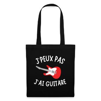 guitare, joueur de guitare, guitariste - Sac en tissu - noir - Devant