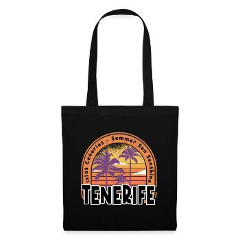 Teneriffa Tenerife Sommer Sonne Strand Meer Palmen - Stoffbeutel - Schwarz - Vorne