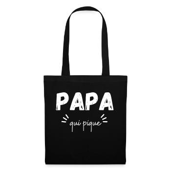 Papa qui pique - Sac en tissu - noir - Devant