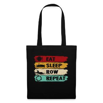 Eat Sleep Row Repeat Rowing Rower Crew Vintage - Stoffbeutel - Schwarz - Vorne