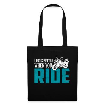 La vie est meilleure quand vous conduisez une moto de motard - Sac en tissu - noir - Devant