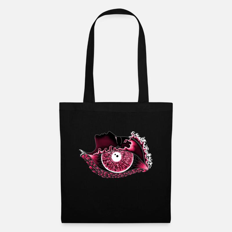 Big eye red, eye, realistic - Tote Bag - black