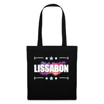 Lissabon - Stoffbeutel - Schwarz - Vorne