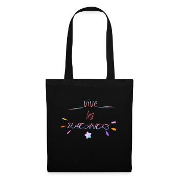 Vive les vacances shirt, voyage shirt - Sac en tissu - noir - Devant