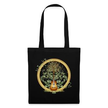 fascinant motif de guitare surréaliste avec arbre - Sac en tissu - noir - Devant