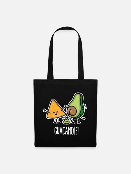 Lustige Avocado kackt Guacamole Tortilla-Chips - Stoffbeutel - Schwarz