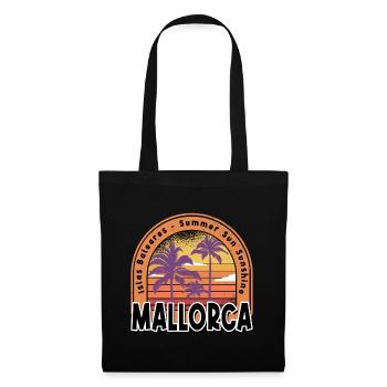 Mallorca Sommer Sonne Strand Meer Palmen Urlaub - Stoffbeutel - Schwarz - Vorne