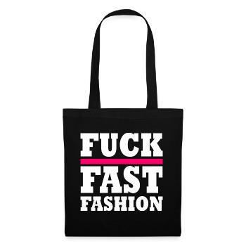 Fuck fast fashion - Sac en tissu - noir - Devant