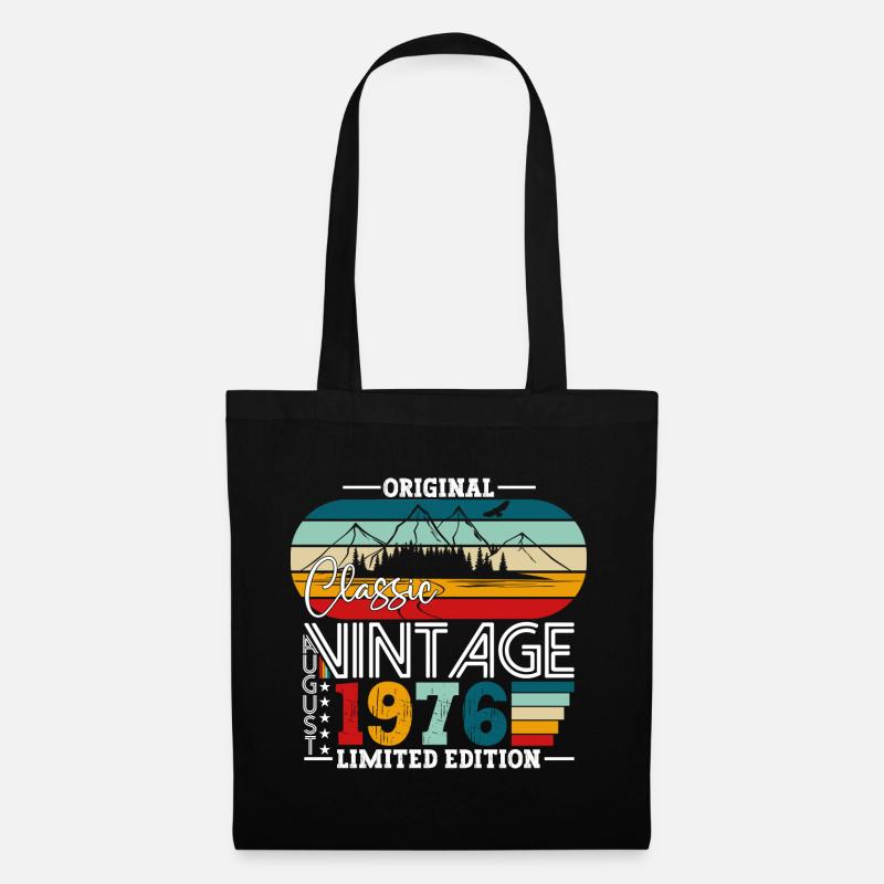 Né en 1976 cadeau de 46e anniversaire August Fun - Sac en tissu - noir
