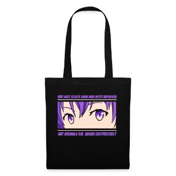 Wer sagt Glück kann man nicht anfassen Anime - Stoffbeutel - Schwarz - Vorne