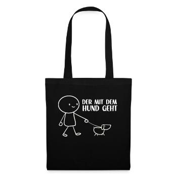 Tolles Hundebesitzer Outfit Herrchen Hunde Gassi - Stoffbeutel - Schwarz - Vorne