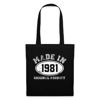 made in 1981 Original product - anniversaire - Sac en tissu - noir - Devant