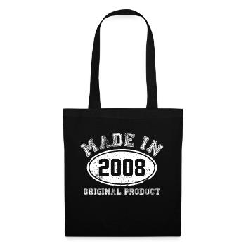 hergestellt im Jahr 2008 Originalprodukt - Jubiläum - Stoffbeutel - Schwarz - Vorne