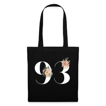 Blumen zum 93. Jahrestag (Geschenk von 93 Jahren) - Stoffbeutel - Schwarz - Vorne