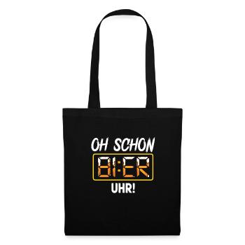 Lustig Bier Sprüche Geschenk Biertrinker Party Fun - Stoffbeutel - Schwarz - Vorne