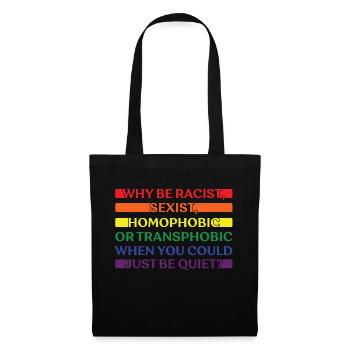 LGBTQ Nonbinary Coloré Rainbow Flag LGBTQ + Pride - Sac en tissu - noir - Devant