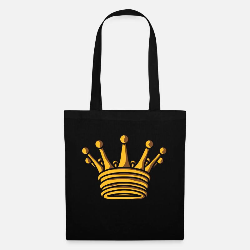 Design goldene König Krone - Stoffbeutel - Schwarz