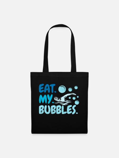 Eat My Bubbles Schwimmteam Schwimmer Lustig Schwim - Stoffbeutel - Schwarz