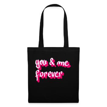 Toi et moi pour toujours - Sac en tissu - noir - Devant