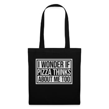 pizza thinks about me - Tote Bag - black - Front