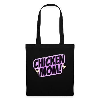 chicken mom - Stoffbeutel - Schwarz - Vorne