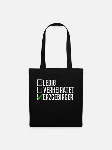 Erzgebirge Ledig Verheiratet - Stoffbeutel - Schwarz