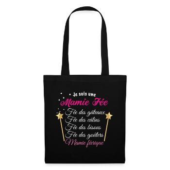 Cadeau Des Petits Enfants Pour Mamie Fée D'Amour - Sac en tissu - noir - Devant