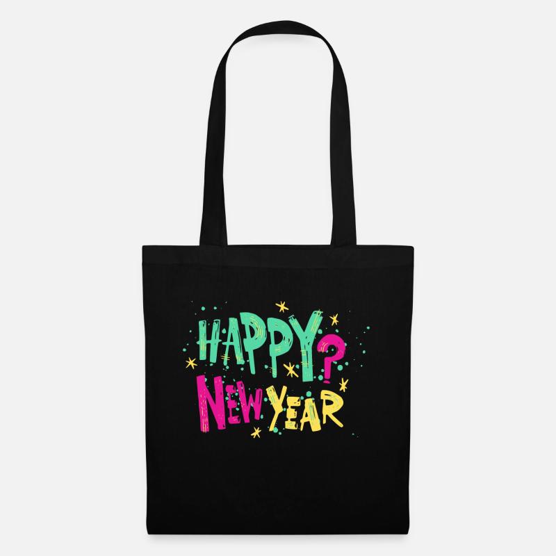 Happy New Year - Stoffbeutel - Schwarz