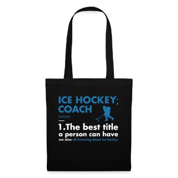 Sport Coach Definition Ice Hockey - Stoffbeutel - Schwarz - Vorne
