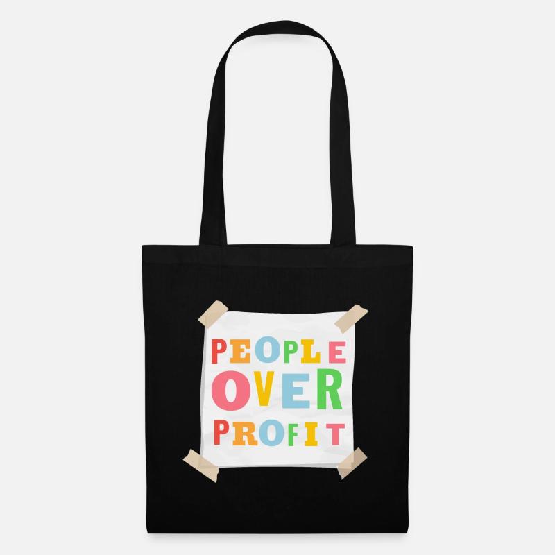 People Over Profit - Stoffbeutel - Schwarz