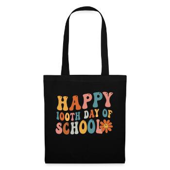 Début d’école Happy 100th Day Of School Teacher - Sac en tissu - noir - Devant