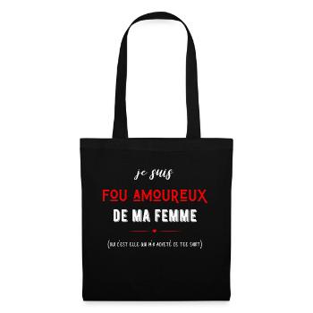 je suis fou amoureux de ma femme - Sac en tissu - noir - Devant