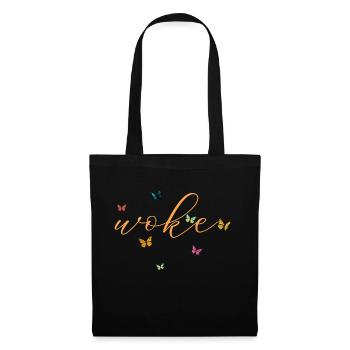 Autodérision : WOKE - Sac en tissu - noir - Devant