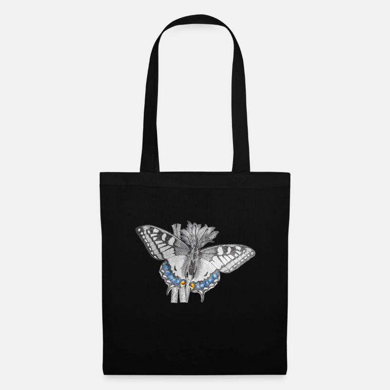 Schwalbenschwanz - Schmetterling - Stoffbeutel - Schwarz
