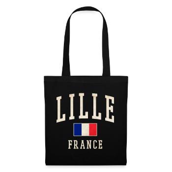 Lille Frankreich Vintage Logo - Stoffbeutel - Schwarz - Vorne