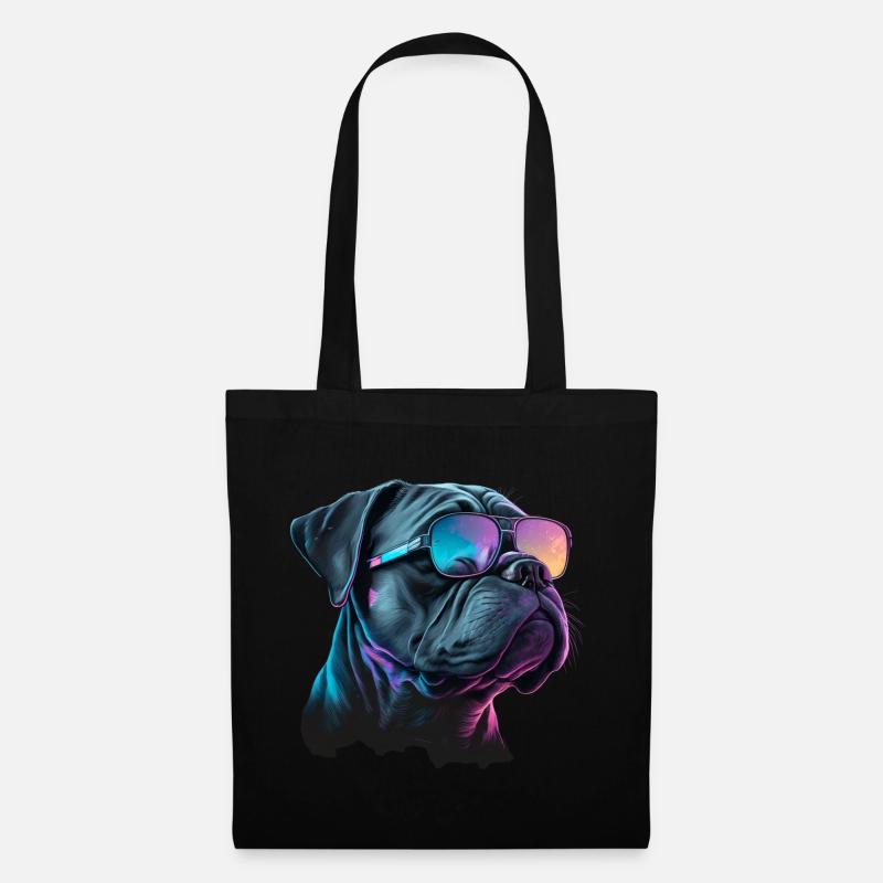 Cane Corso Italino mit Sonnenbrille - Stoffbeutel - Schwarz