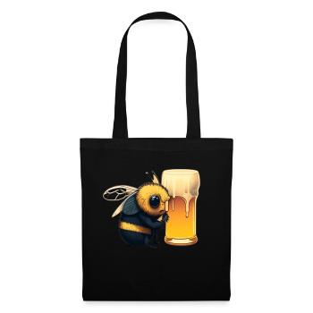 Abeille douce avec nectar spécial: bière - Sac en tissu - noir - Devant