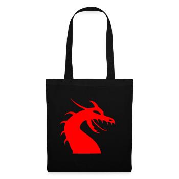 Red dragon head silhouette - Tote Bag - black - Front